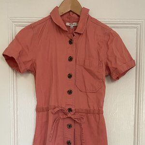 Madewell short sleeved wide legged button up jumpsuit - size 00